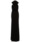 Saint Laurent Maxikleid Mit Kapuze In Black