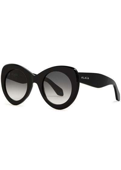 Alaïa Round-frame Sunglasses In Black