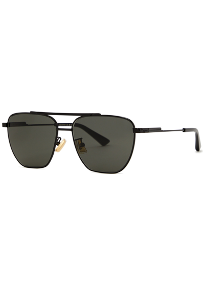 Bottega Veneta Aviator-style Sunglasses, Sunglasses, Black, Metal