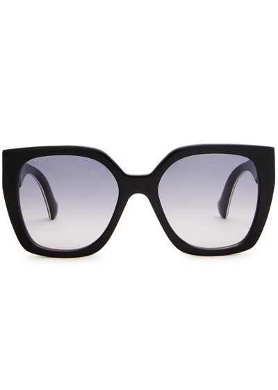 Gucci Oversized Square-frame Sunglasses In 004 Black Black Grey