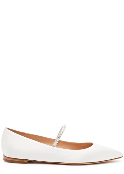 Gianvito Rossi Pointed-toe Flat Ballerina Shoes In White