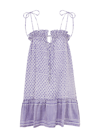 Cloe Cassandro Daisy Printed Silk And Cotton-blend Mini Dress In Lilac