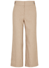 Veronica Beard Aubrie Linen Pant In Khaki Melange In Beige