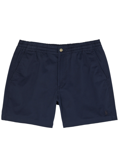Polo Ralph Lauren Elastic Waistband Swim Shorts With Flap Pocket In Blue