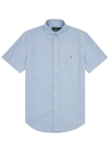 Polo Ralph Lauren Logo-embroidered Oxford Short-sleeve Shirt In Light Blue