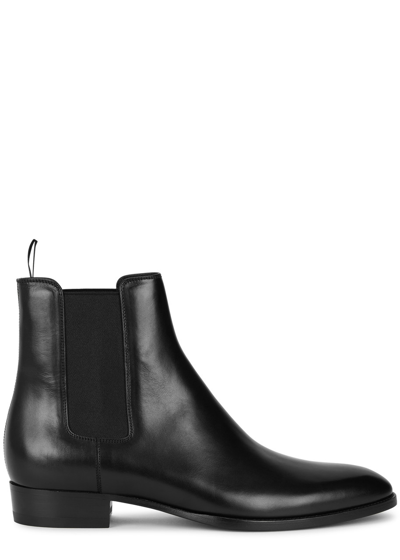 Saint Laurent Wyatt 30 Leather Chelsea Boots In Black