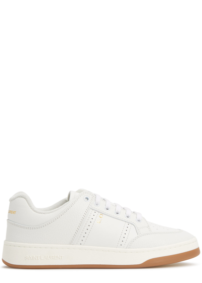 Saint Laurent Sl61 Leather Sneakers In White