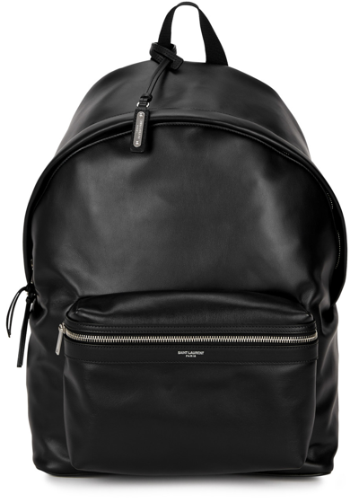 Saint Laurent City Leather Backpack In Black