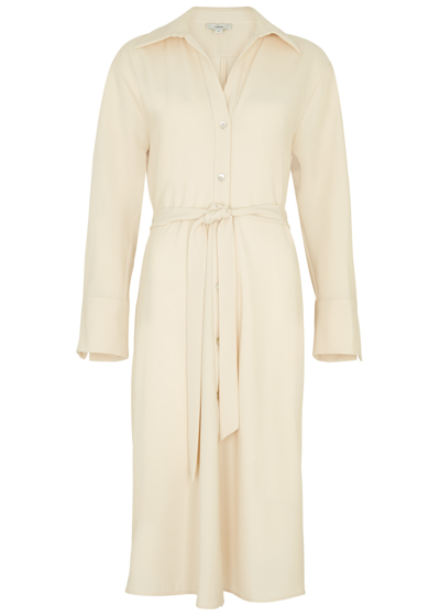Vince Belted Midi Shirt Dress In Cream