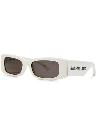 Balenciaga Rectangle-frame Sunglasses In White
