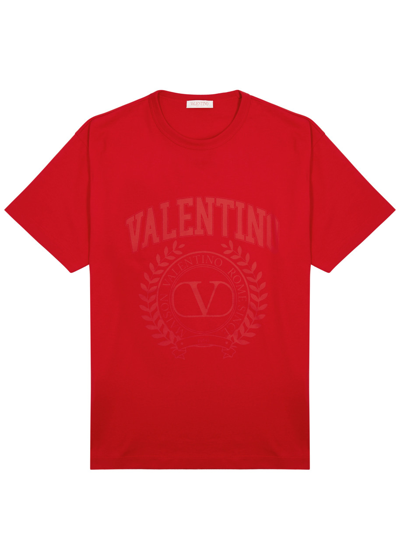 Valentino Logo-print Cotton T-shirt In Red