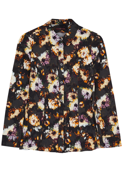 High Mention Floral-print Stretch-jersey Shirt In Black
