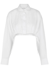 Alexander Wang T Alexanderwang.t Cotton Cropped Drawstring Shirt In White