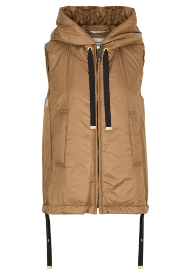 Max Mara The Cube Greengo Hooded Shell Gilet In Caramel