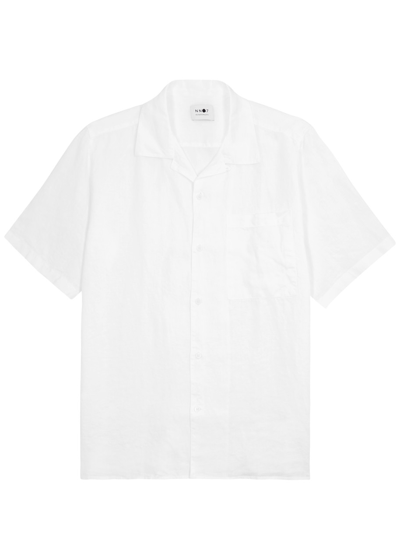 Nn07 Julio Linen Shirt In White