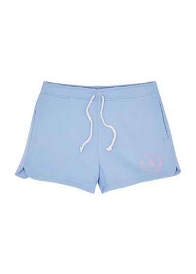 Polo Ralph Lauren Kids Logo-print Cotton-blend Shorts In Blue Light