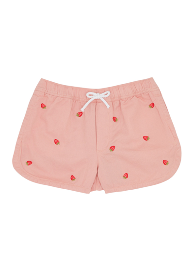 Polo Ralph Lauren Kids Strawberry-embroidered Cotton Shorts (1.5-4 Years) In Pink Light