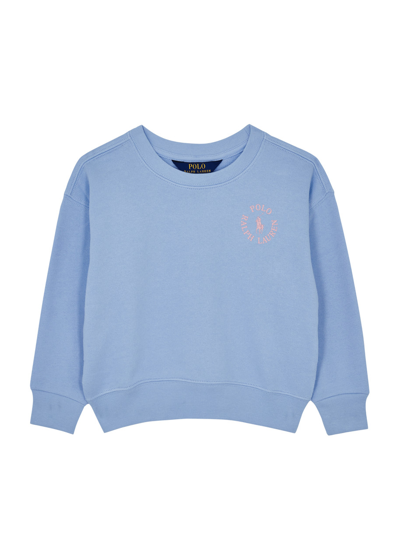Polo Ralph Lauren Kids Logo-print Cotton-blend Sweatshirt In Blue Light