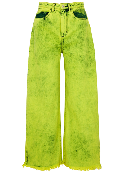 Marques' Almeida Green Wide-leg Boyfriend Jeans In Lime