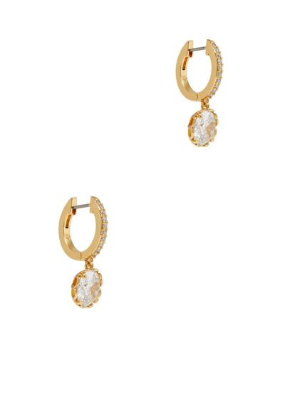Kate Spade That Sparkle Embellished Hoop Earrings In Gold