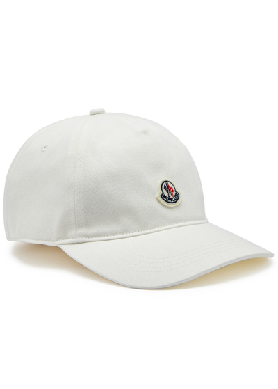 Moncler Logo Cotton-twill Cap In Off White