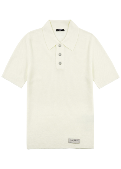 Balmain Klassisches Poloshirt In Cream