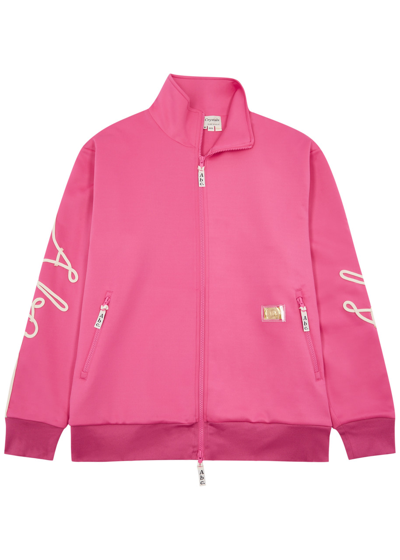 Advisory Board Crystals Logo-embroidered Jersey Track Jacket In Pink