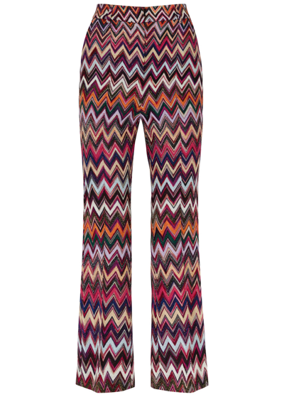 Missoni Zigzag-intarsia Fine-knit Trousers In Multi