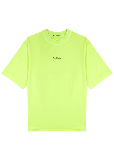 Acne Studios Logo-print Cotton T-shirt In Green