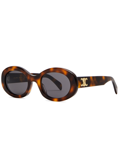 Celine Oval-frame Sunglasses In Black