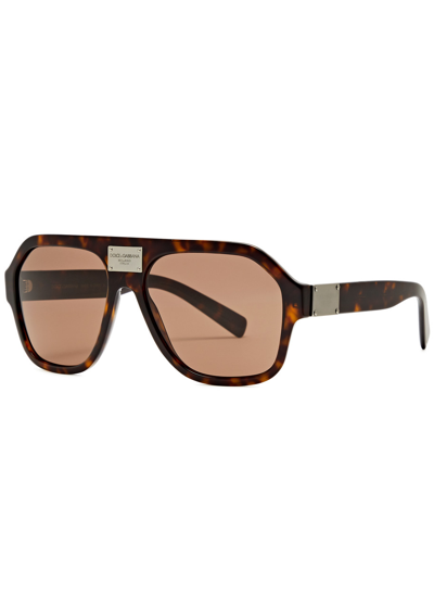 Dolce & Gabbana Aviator-style Sunglasses In Brown