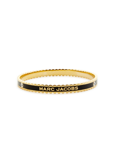 Marc Jacobs The Medallion Logo-embellished Bracelet In Black