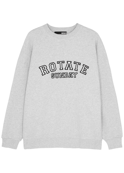 Rotate Birger Christensen Rotate Sunday Classic Logo-embroidered Cotton Sweatshirt In Grey