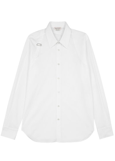 Alexander Mcqueen Harness Stretch-cotton Shirt In White