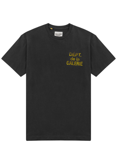 Gallery Dept. French Logo-print Cotton-jersey T-shirt In Black