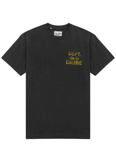 GALLERY DEPT. Tapered Logo-Print Paint-Splattered Cotton-Jersey