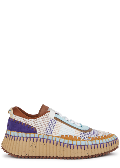 Chloé Chloe Nama Panelled Recycled Mesh Trainers In Multi