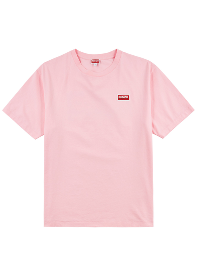 Kenzo Logo Cotton T-shirt In Light Pink
