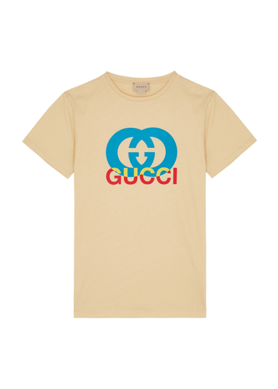 Gucci Kids Logo-print Cotton T-shirt (6-12 Years) In Neutral