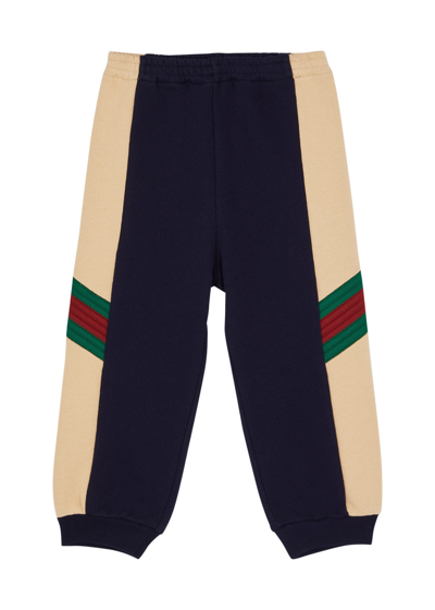Gucci Kids Striped Cotton Sweatpants In Multi