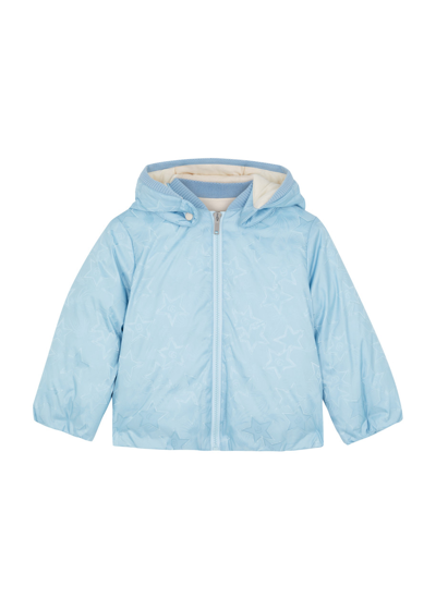 Gucci Kids Gg-jacquard Shell Jacket In Blue
