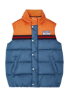 GUCCI KIDS COLOUR-BLOCKED QUILTED SHELL GILET