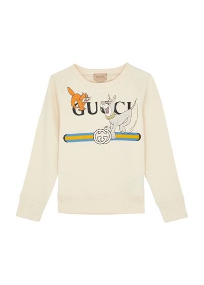 Gucci Kids X The Jetsons Printed Cotton Sweatshirt In Neutral