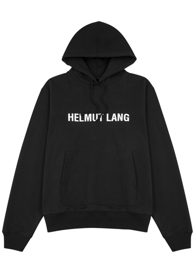 Helmut Lang Core Hooded Cotton Sweatshirt In Black And White
