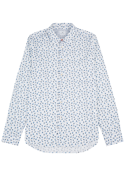 Ps By Paul Smith Printed Stretch-cotton Shirt In White