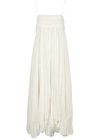Khaite Lally Gathered Cotton-poplin Maxi Dress In Cream
