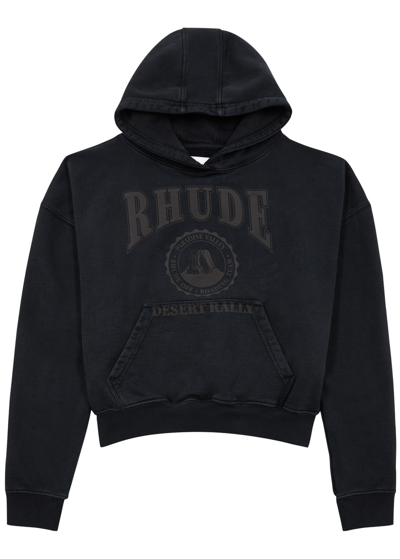 Rhude Desert Valley Hooded Cotton Sweatshirt In Black