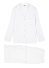 Eberjey Gisele Ribbed Long Pajama Set In White
