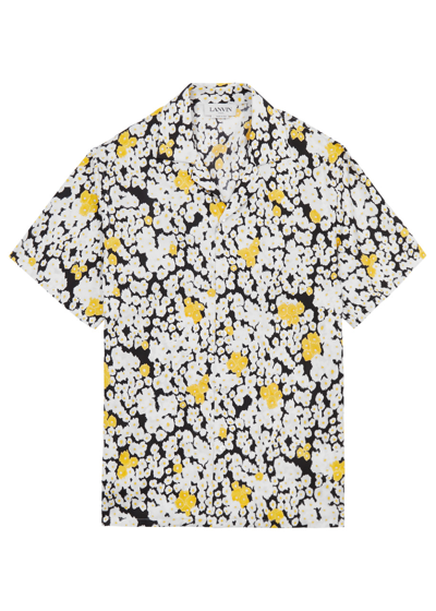 Lanvin Printed Bowling Shirt In Black/yellow/white