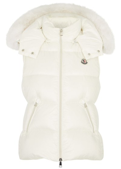 Moncler Gallinule Quilted Shell Gilet In Off White